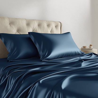 Satin Luxury Sheet Set - Midnight Blue