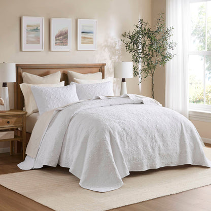 Quebec Reversible Bedspread Set - White