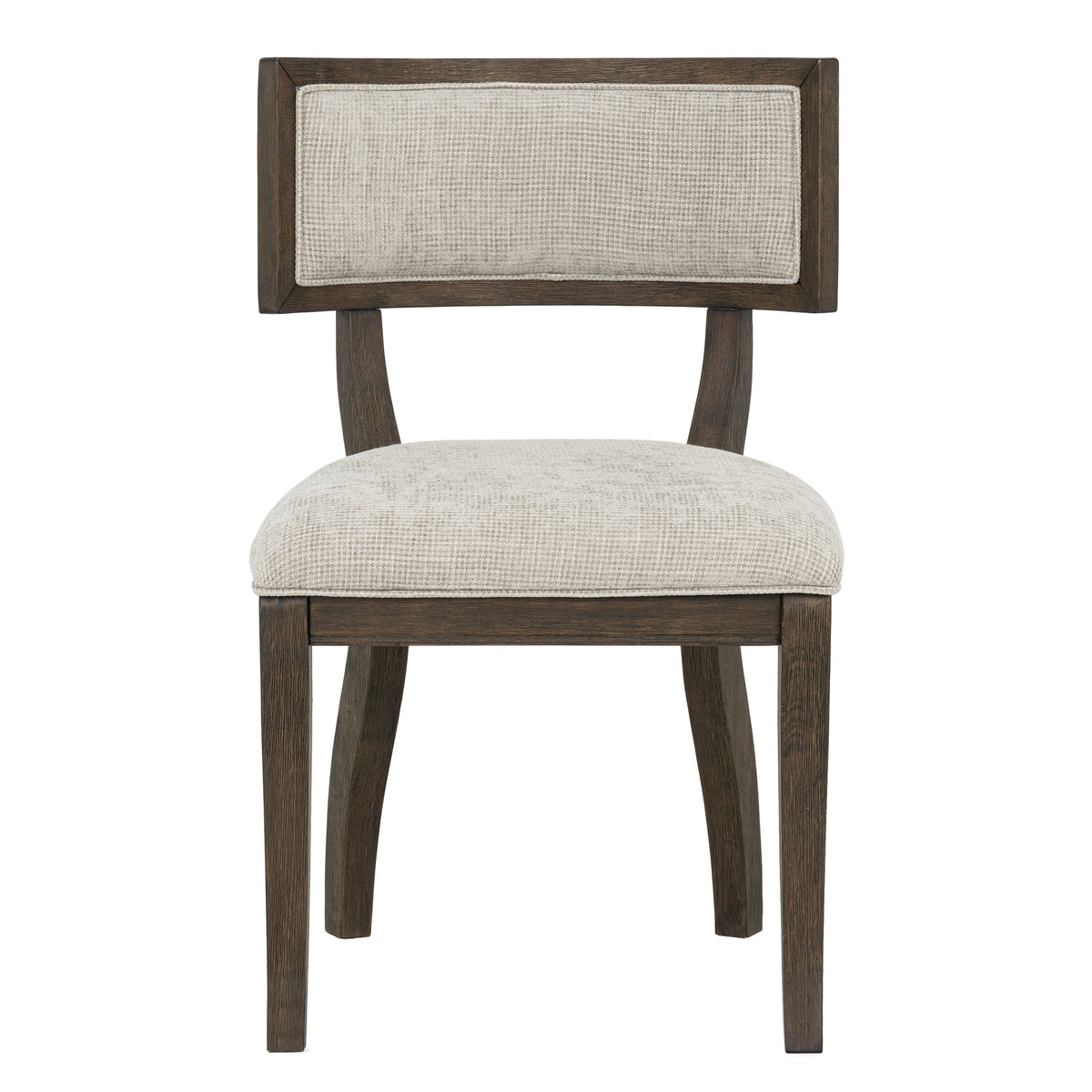 Marie Upholstered Split-Back Dining Chairs with Curved Wood Frame (Set of 2) - Beige/Brown