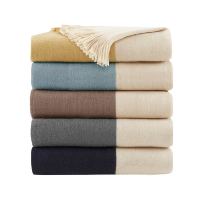 Stockholm Color Block Faux Cashmere Throw - Aqua