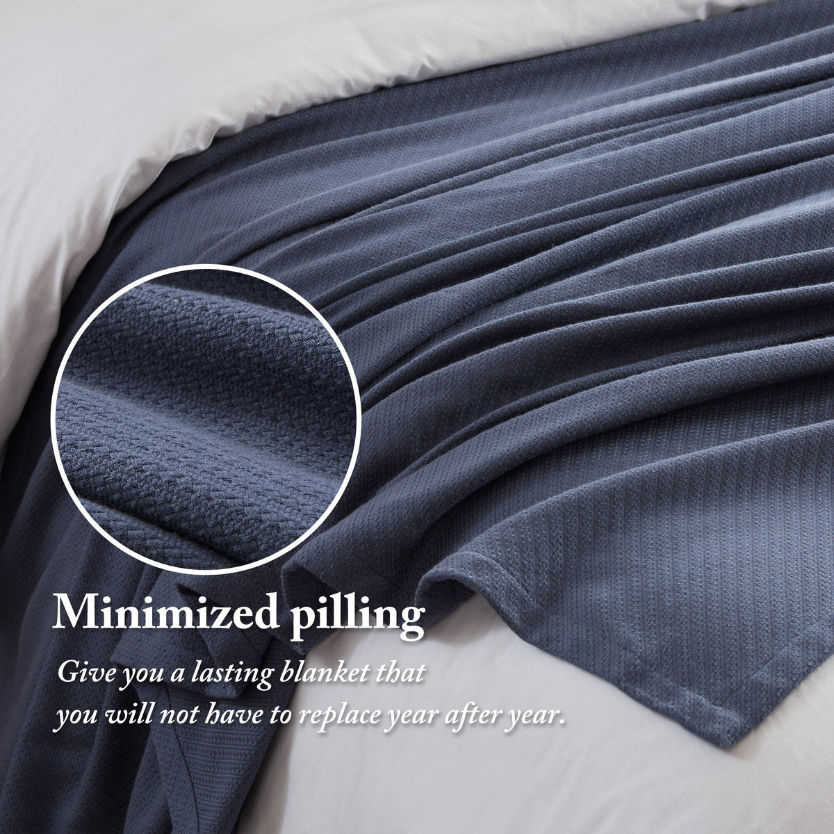 Liquid Cotton Blanket - Navy