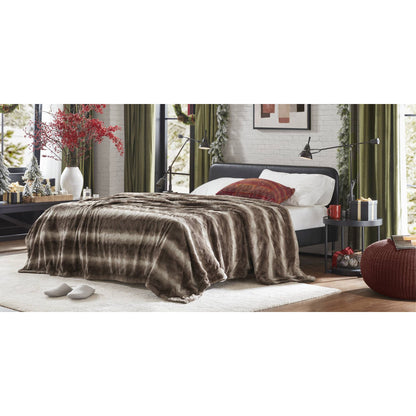 Zuri Faux Fur Blanket - Brown