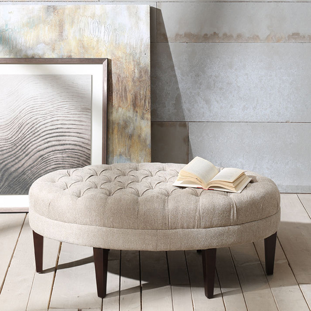 Martin Surfboard Tufted Ottoman - Linen
