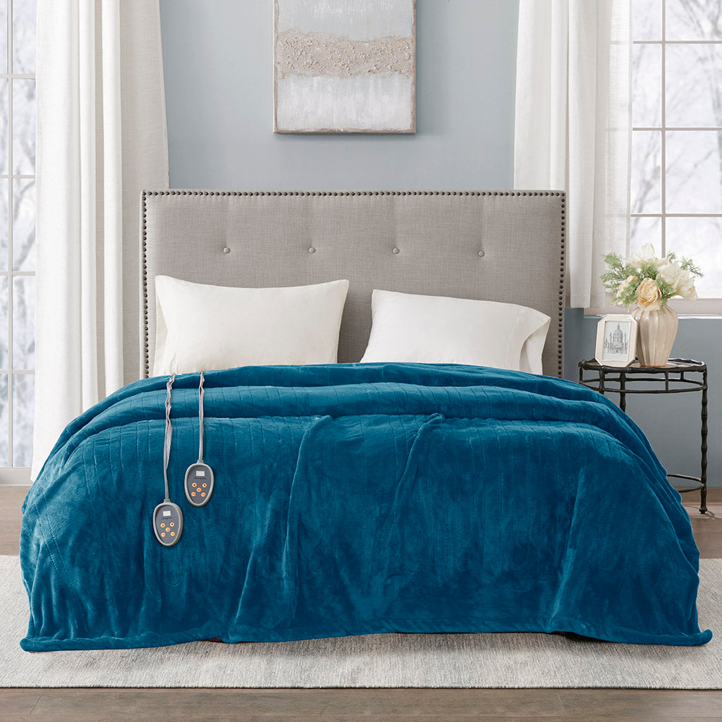 Plush Heated Blanket - Teal