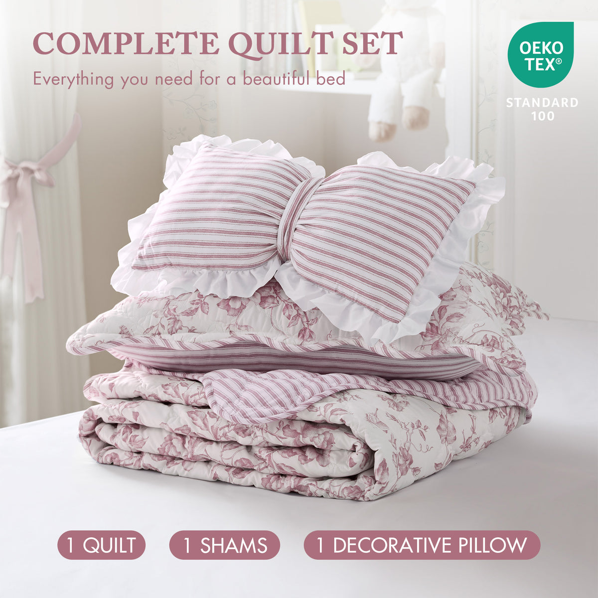 Adele Quilt Set - Pink