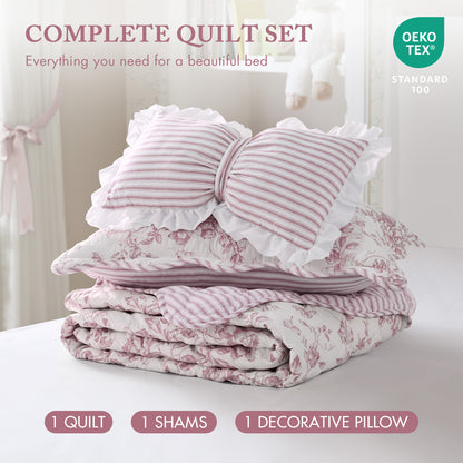 Adele Quilt Set - Pink