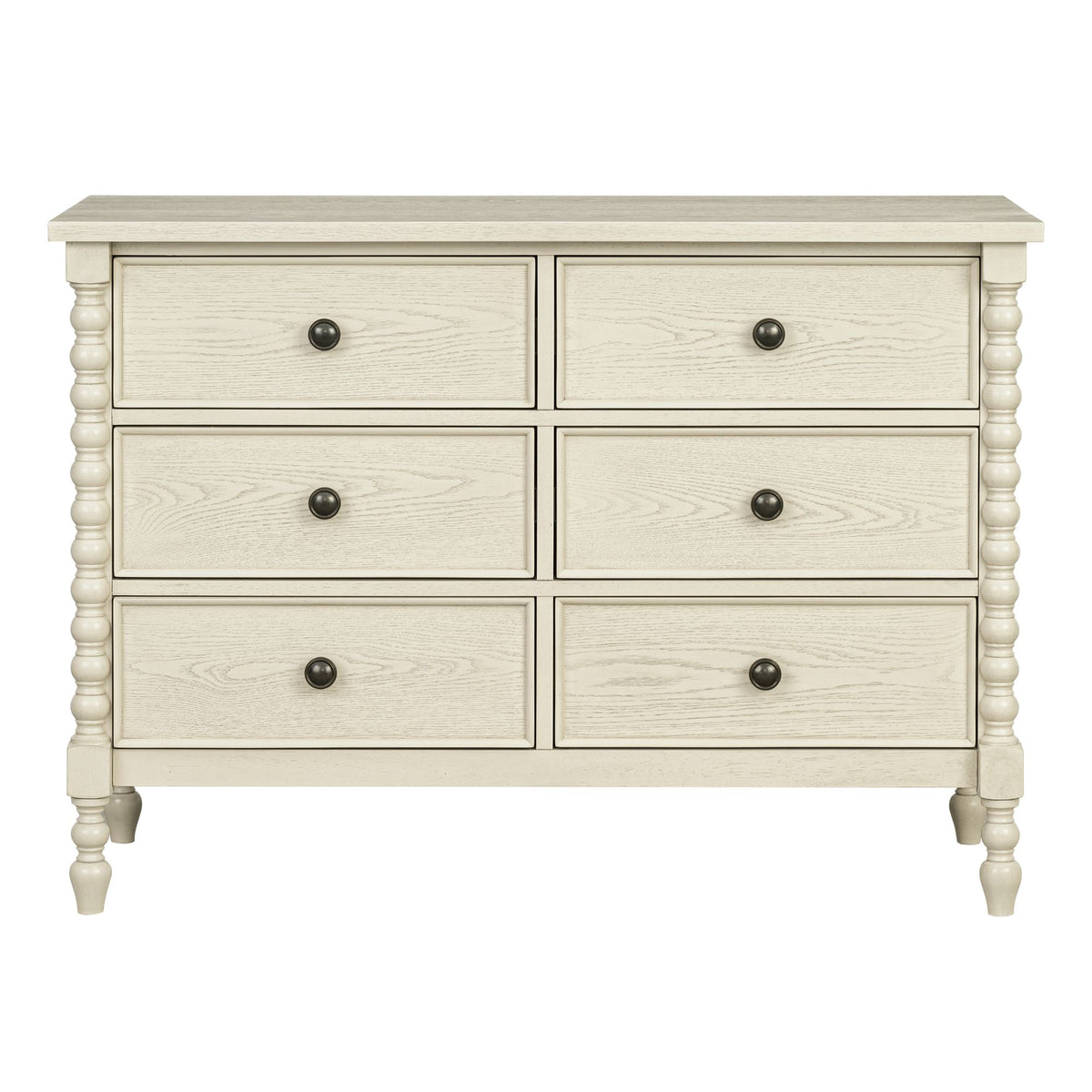 Beckett 6-drawer dresser (46"W) - Antique Cream