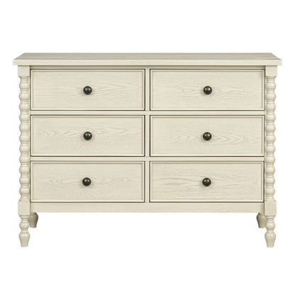 Beckett 6-drawer dresser (46"W) - Antique Cream