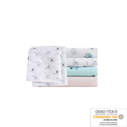 Novelty Printed Sheet Set - Grey/Blue Road Trip