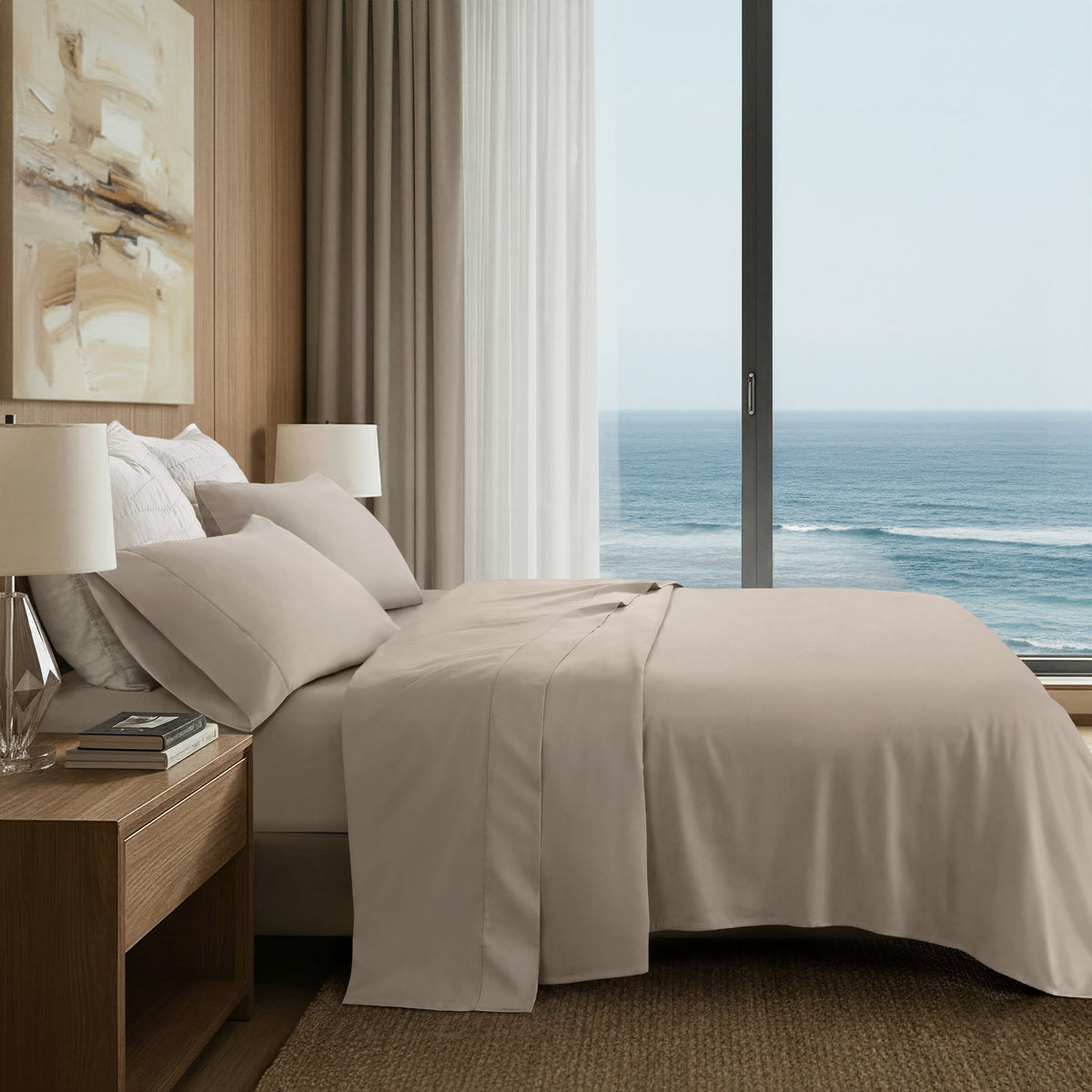 Elina Supima Cotton Sheet Set - Linen
