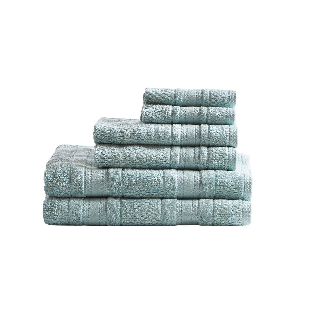 Adrien Super Soft Cotton Quick Dry Bath Towel 6 Piece Set - Seafoam