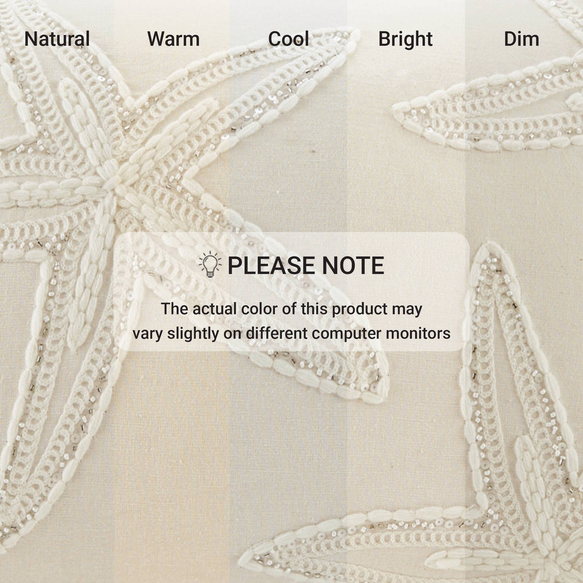 Lily Starfish 1 Piece Cotton Pillow Cover - Linen