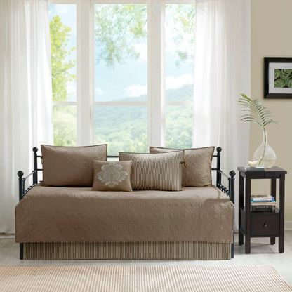 Quebec 6 Piece Reversible Daybed Cover Set - Khaki