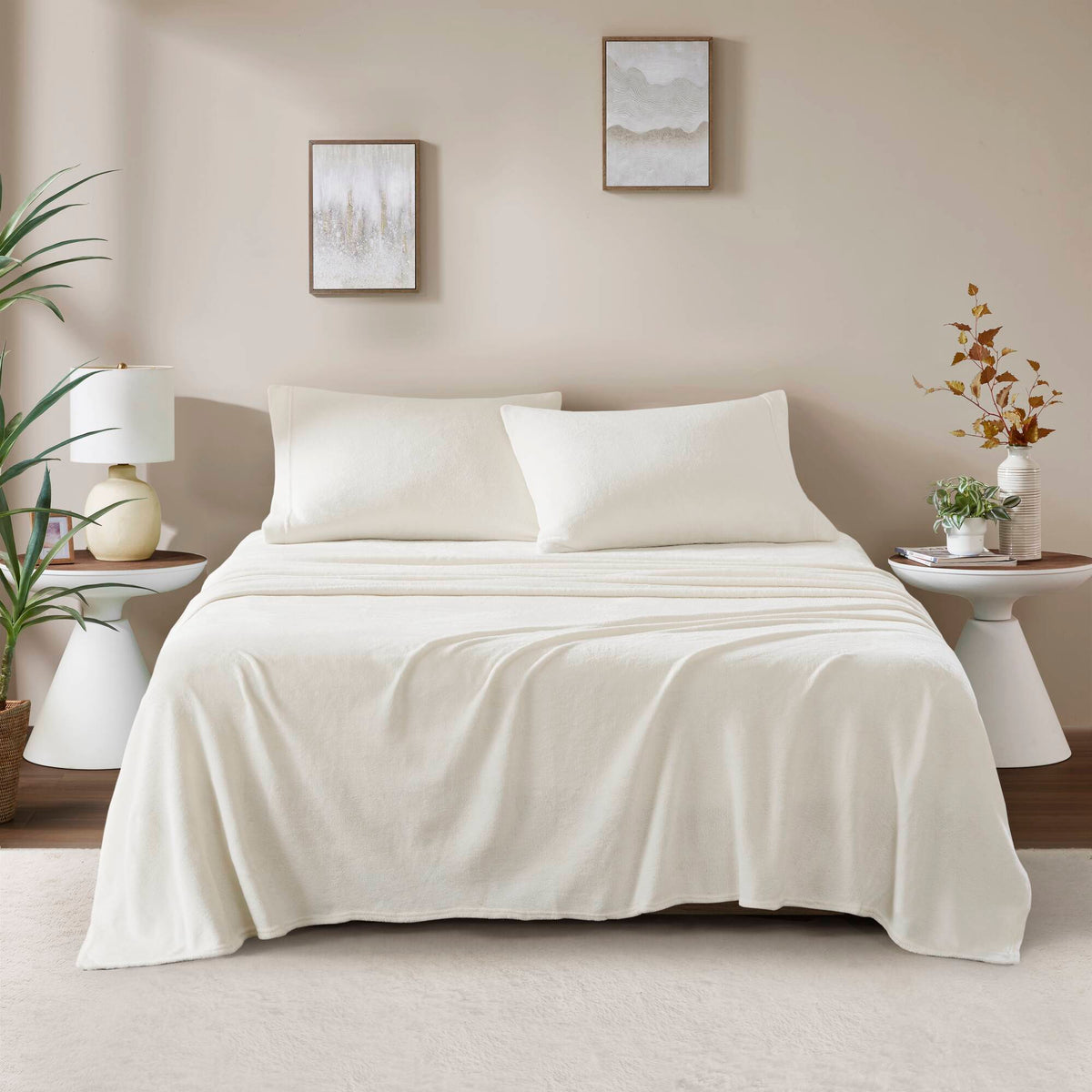 Soloft Plush Micro Plush Sheet Set - Ivory