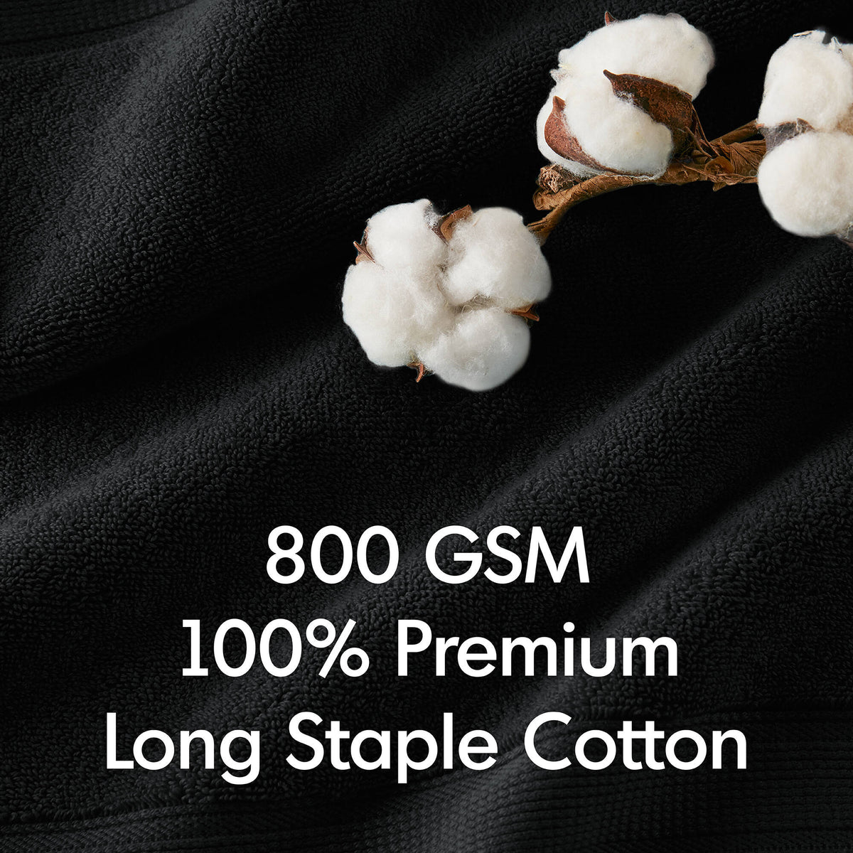 800GSM 100% Cotton Bath Sheet 2 Piece Set - Black