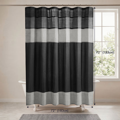 Amherst Faux Silk Shower Curtain - Black