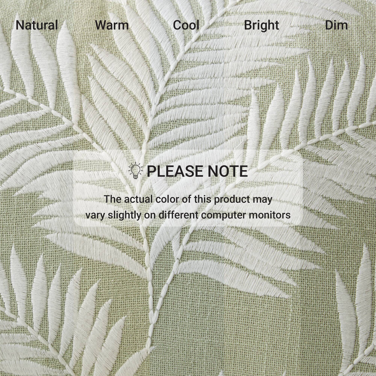 Ella Botanical 1 Piece Cotton Pillow Cover - Sage