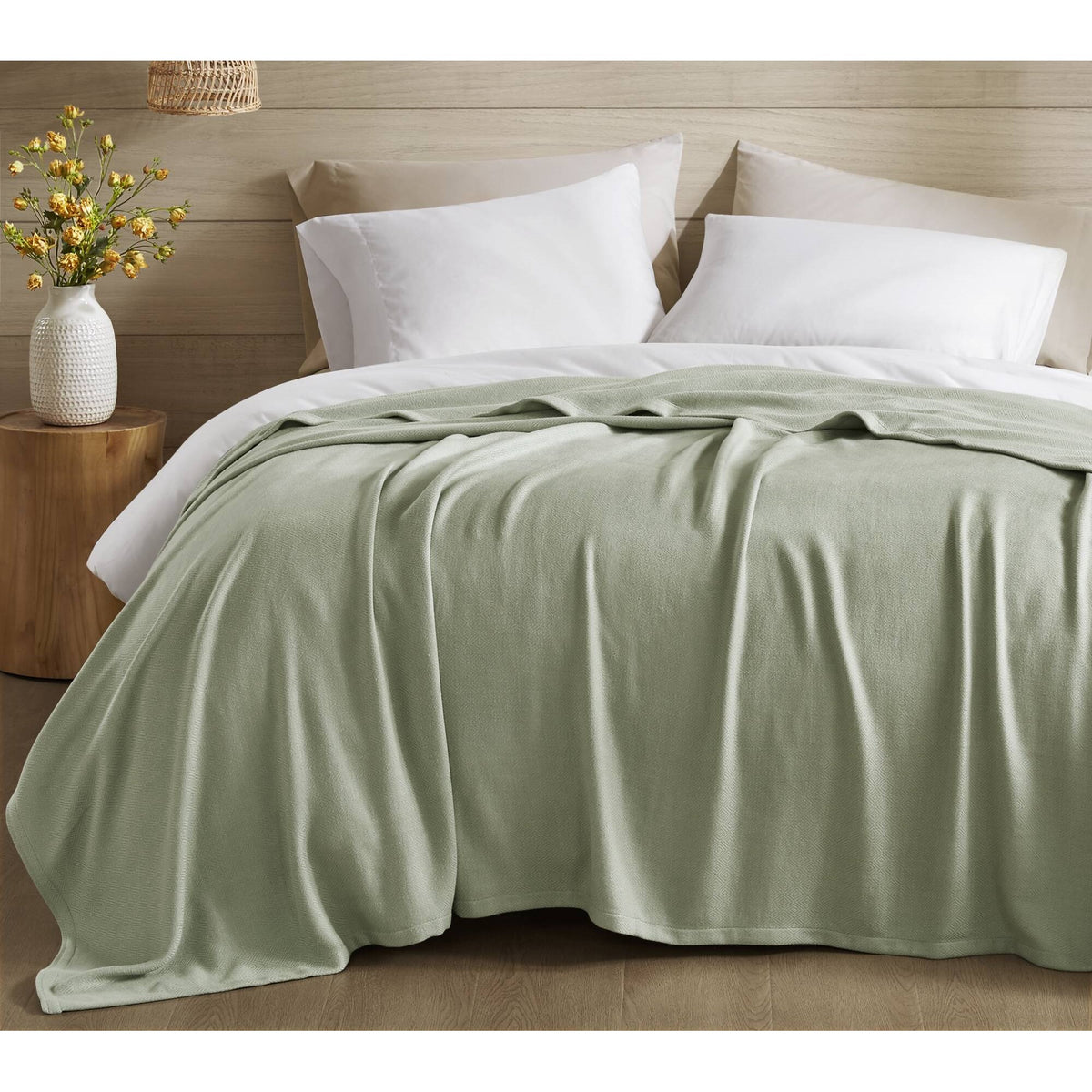 Bamboo Cotton Rayon Blanket - Sage Green