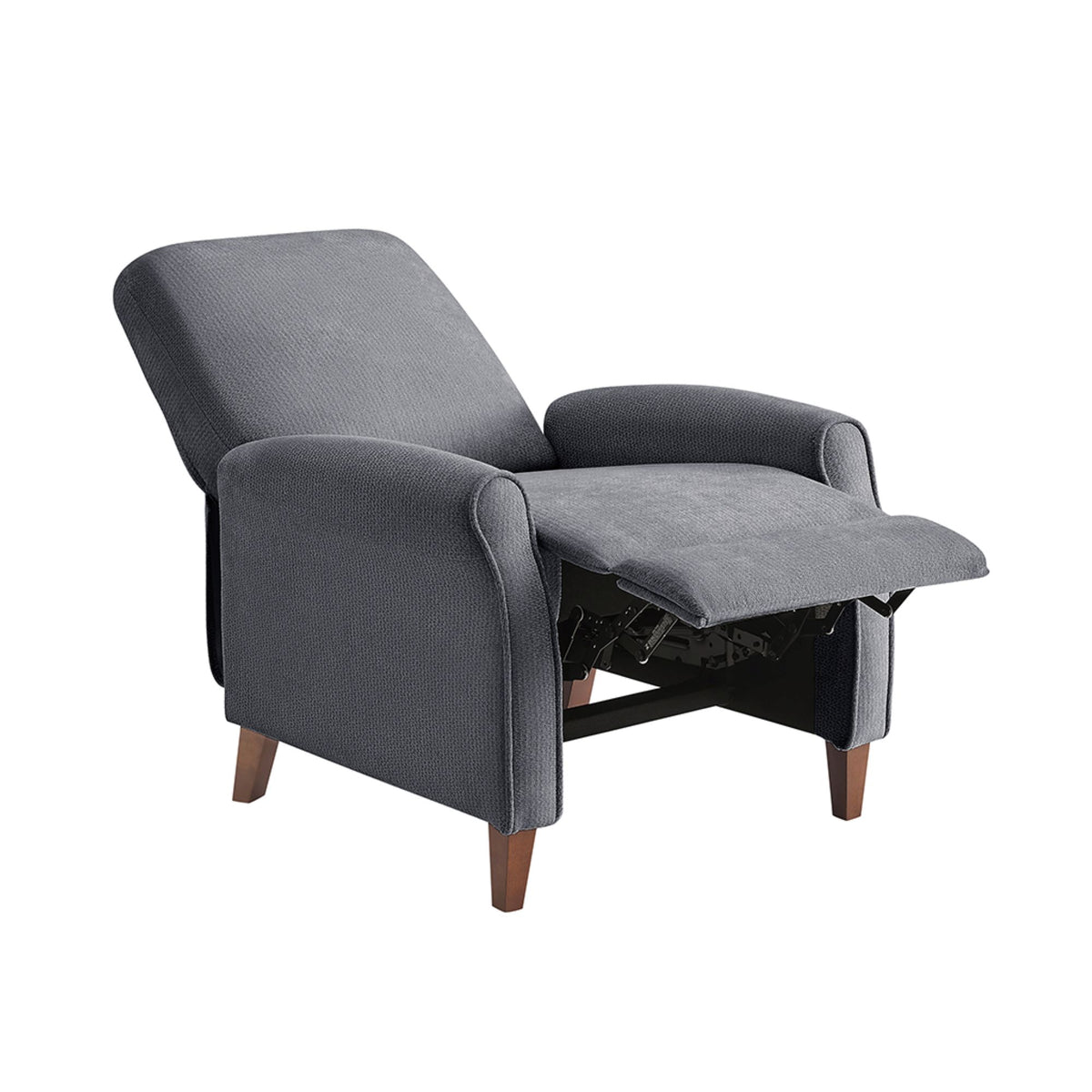 Marena Upholstered Manual Push Back Recliner - Dark Grey