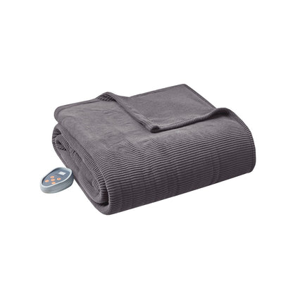 Electric Micro Fleece Heated Blanket - Grey