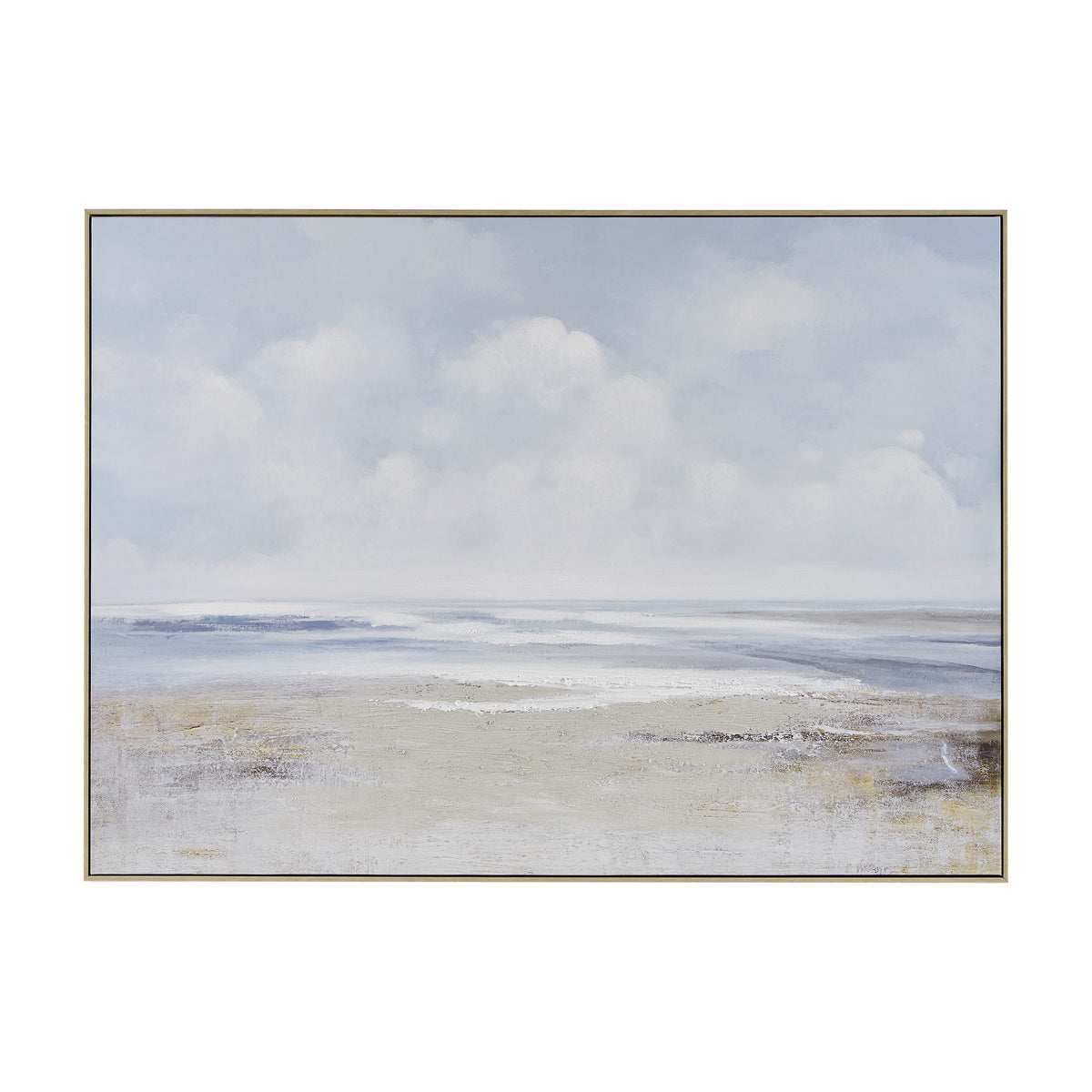 Brisa Coastal Landscape 43X32 Framed 30% Embellishment Canvas - Blue Multi