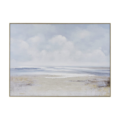 Brisa Coastal Landscape 43X32 Framed 30% Embellishment Canvas - Blue Multi