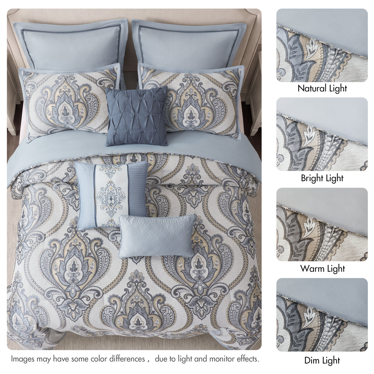 Aveline Bedding Collection-Pooled Stock - Blue