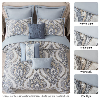 Aveline Bedding Collection-Pooled Stock - Blue