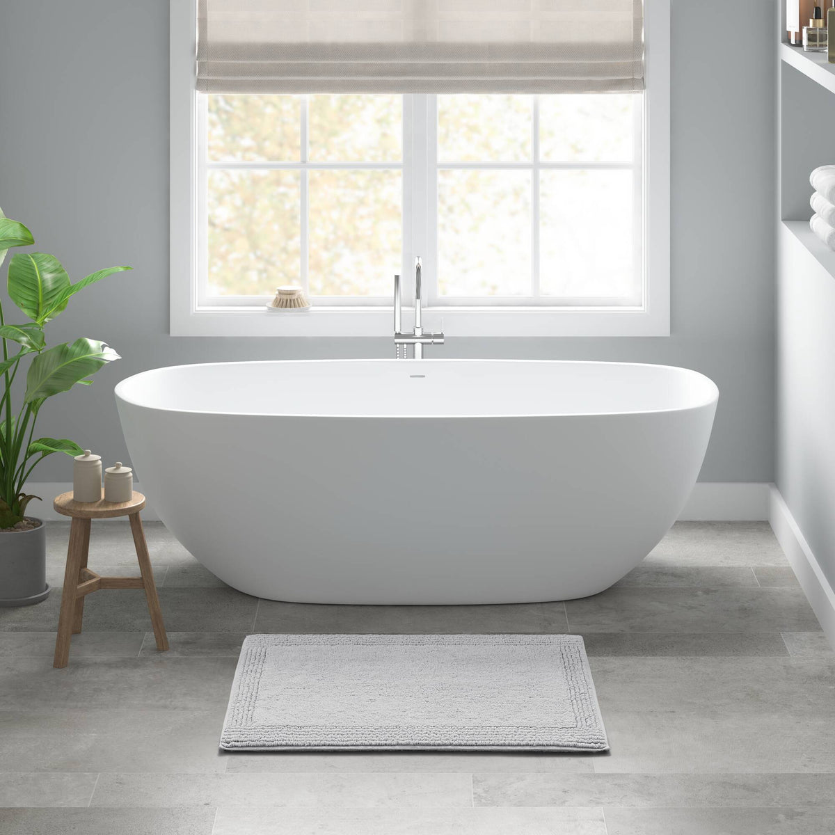 Splendor 100% Cotton Tufted 3000 GSM Reversible Bath Rug - Grey