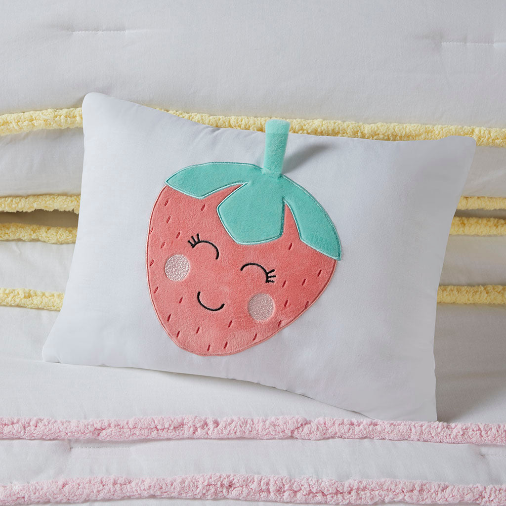 Haisley Cotton Comforter Set with Chenille Trim - Pink