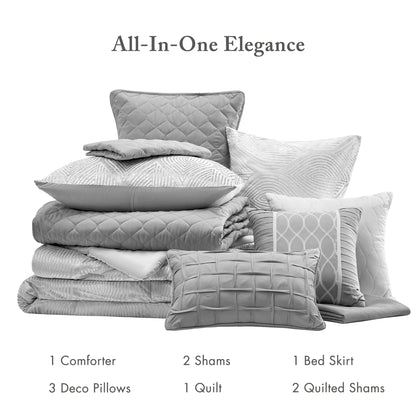 Nocturne Comforter Set - Grey