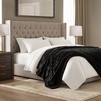 Duke Long Fur Throw - Black