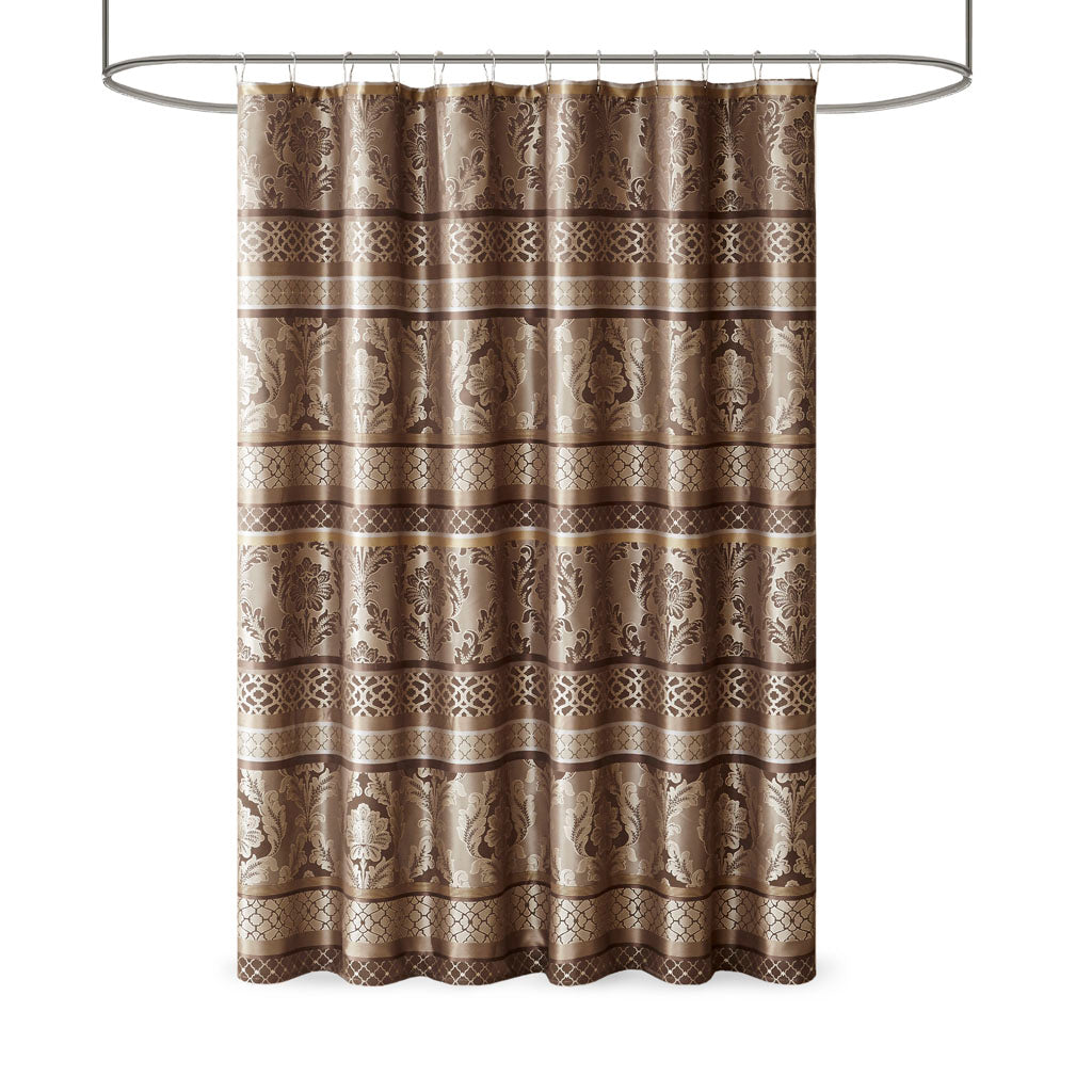 Bellagio Jacquard Shower Curtain - Brown