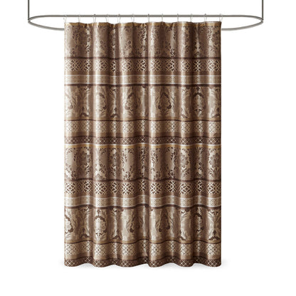 Bellagio Jacquard Shower Curtain - Brown