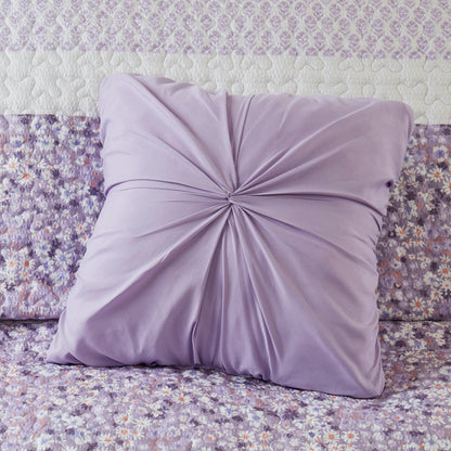 Caralie 4 Piece Seersucker Quilt Set with Throw Pillow - Purple