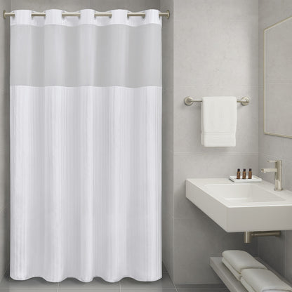 Jacquard Premium Shower Curtain - Jacquard Stripe - White