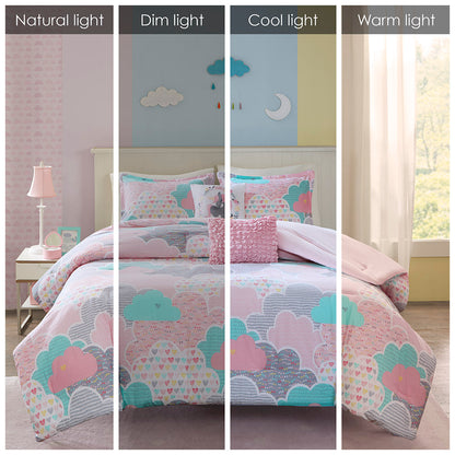 Cloud Cotton Printed Comforter Set - Pink
