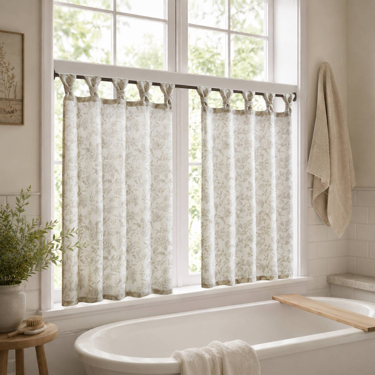 Lana Floral Window Panel - Neutral