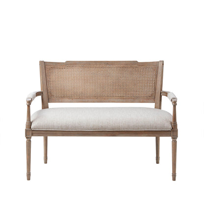 Willshire Rattan Shield-Back Settee - Beige/ Reclaimed Natural