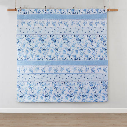 Christa Floral Striped Comforter Set - Blue