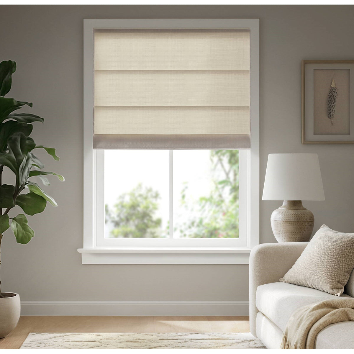 Galen Matte Cordless Roman Blind - Matte ivory