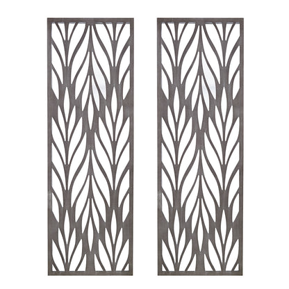Florian Grey Laser Cut Wood 2-piece Panel Wall Decor Set - Reclaimed Grey