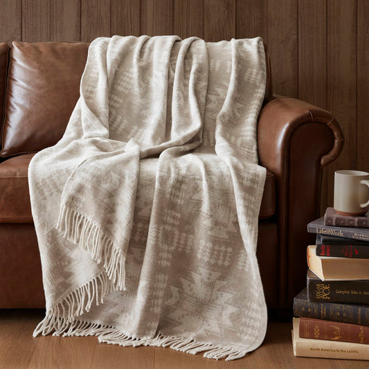 Alberta Cotton Blend Throw - Neutral Aztec