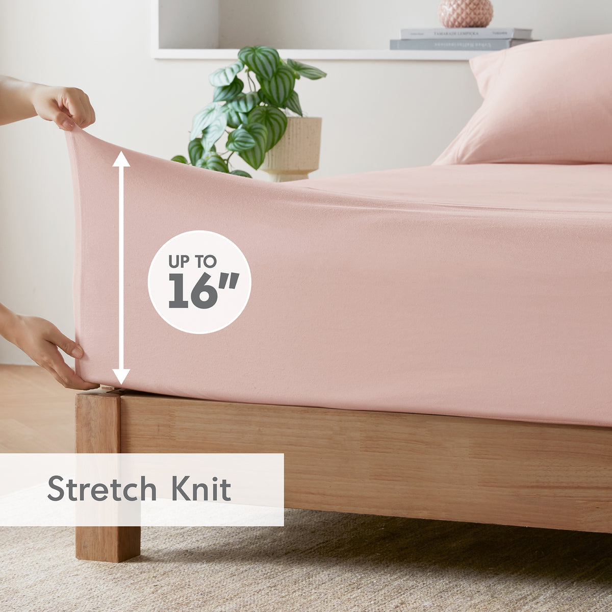 Cotton Blend Jersey Knit All Season Sheet Set - Blush
