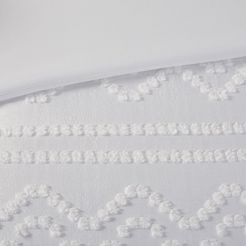 Annie Solid Clipped Jacquard Duvet Cover Set