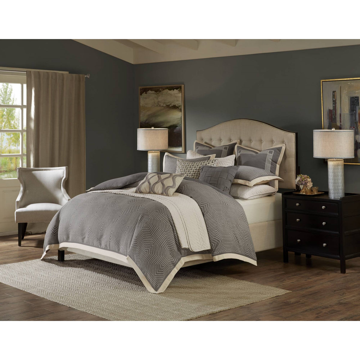 Shades of Serenity Jacquard Comforter Set - Grey