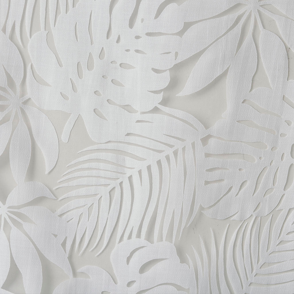 Leilani Palm Leaf Burnout Window Sheer - White
