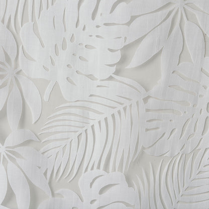 Leilani Palm Leaf Burnout Window Sheer - White
