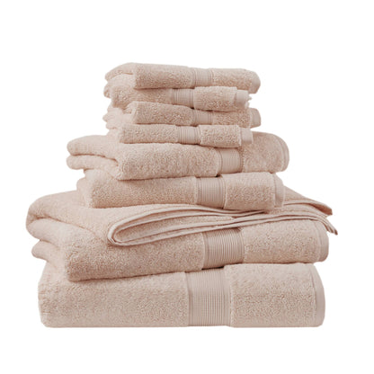 800GSM 100% Cotton 8 Piece Towel Set - Blush