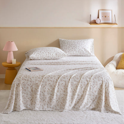 Cozy Soft Cotton Flannel Printed Sheet Set - Gingerbread Men